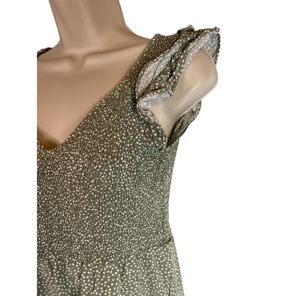 Ann Taylor Loft Petites Green Smocked Dress XSP XS - Picture 5 of 11